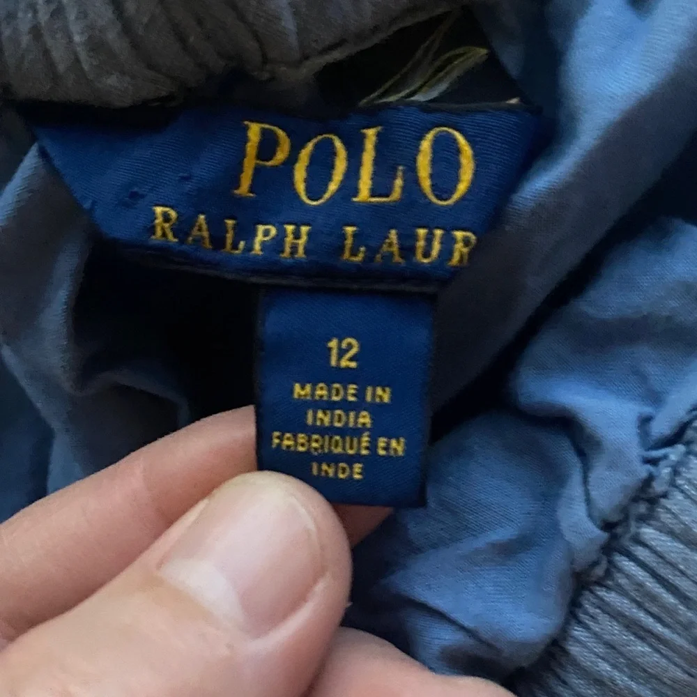 Polo Ralph Lauren Girls Blue Cotton Ruffled Chambray Dress Lined Mini size 12